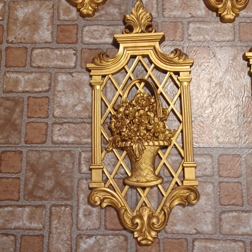 Elegant Gold Wall Decor Set Dart Made In The USA set Of 4